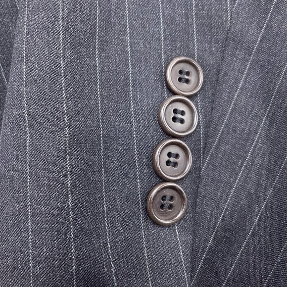 Brooks Brothers Blazer Men 40L Gray White Pinstripe Super 110s Wool VTG - Picture 4 of 14